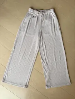 GU プリーツロングパンツ ピンクベージュ 140cm