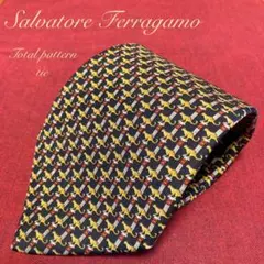 【02318】サルヴァトーレ フェラガモ ネクタイ 総柄 チーター