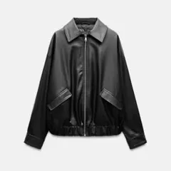 ZARA フェイクレザーオーバーサイズジャケット