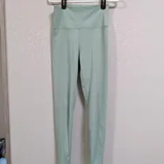 ミントグリーン ハイウエスト レギンス L