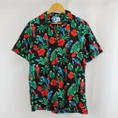 美品 80s VINTAGE USA製 RJC 総柄 ハワイアン アロハ シャツのサムネイル