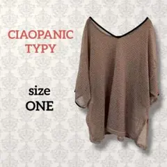 チャオパニックティピー【ONE】シアーストライプ柄カットソー カジュアル 透け感