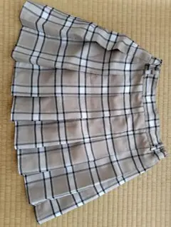 GLOBAL WORKチェック柄プリーツスカート（ショートパンツ付き）