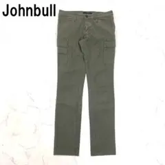 A7596 ジョンブル カーゴパンツ 綿 スリム モスグリーン 緑 M