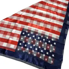 USヴィンテージ スカーフ アメリカ国旗 ポリエステル 特大判 紺赤