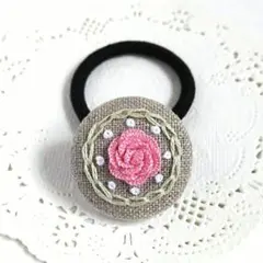 【No.211】刺繍ヘアゴム ハンドメイド