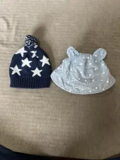 星柄ニット帽と水玉柄ハット2点