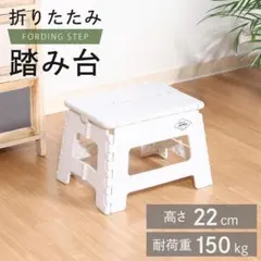 不二貿易 折りたたみ椅子 踏み台 ステップスツール 高さ22cm ホワイト