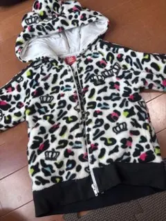 カラフルヒョウ柄フリースパーカー 100cm以上