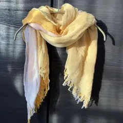 3色 無地 ストール グレー・黄色・山吹色