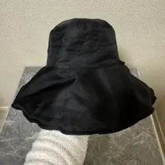 バケットハット つば広 ハット 日よけ UVカット ブラック 黒 シンプル