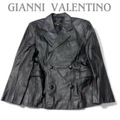 う*認様 GIANNI VALENTINO 本革　レザー　ジャケット　Mサイズ ジャンニバレンチノ 本革 レザージャケット M 羊革 90s ヴィンテージ