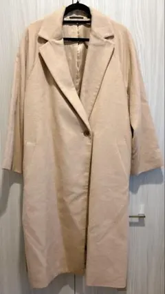 ユニクロ UNIQLO ウール混 ロングコート ピンク XL