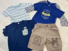 ベビー キッズ Tシャツ3枚 ロンT ハーフパン【5枚セット】まとめ売　90cm