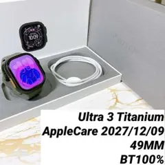 アップルケア有り Apple Watch Ultra 3 ブラック BT100%