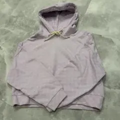 GAP フード付きパーカー 紫 ラベンダー 総柄 ロゴ 裏起毛