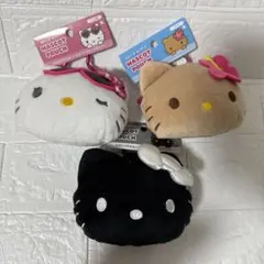 ハローキティ　カラビナ付きぬいぐるみ　ファスナーマスコット　3種セット