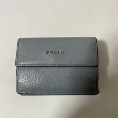 FURLA ブルー 三つ折財布 ミニウォレット