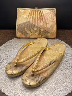 B② 佐賀錦　草履バックセット　和装小物　礼装用　結婚式お祝い 成人式　神田胡蝶
