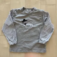 familiar 長袖カットソー グレー チェック柄　テリア　2024