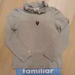 familiar　長袖　カットソー 　130　あたたか素材　タートルネック