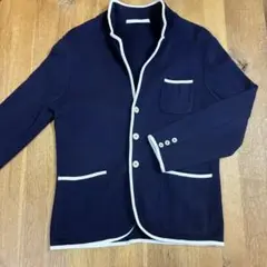 ハケット　ネイビー　ジャケット M L パイピング　ニットジャケット　イタリア製