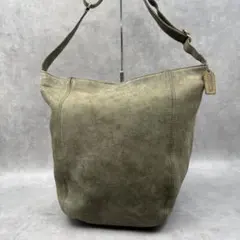 Vintage Coach Bucket Bag Nubuc XL Olive