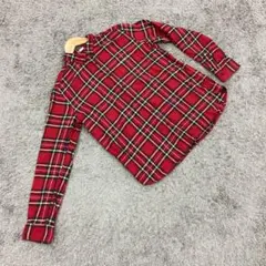 ✨UNIQLO✨ユニクロ♡チェック柄フランネルシャツ♡レッド系♡着回し抜群(L)