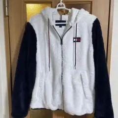 TOMMY HILFIGER フリースジャケット L ホワイト・ブラック