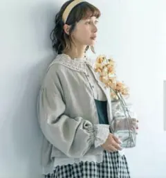 未使用 サマンサモスモス kazumi コラボ リバーシブルジャケット ブラック 2025年最新】サマンサモスモス kazumi リバーシブルジャケットの