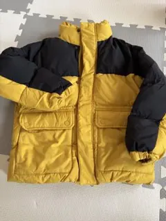 ダウンコート 黒と黄色 バイカラー