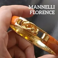 ★Italy製★　マネッリ　フローレンス　本革バングル　極美品