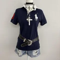 ポロ　ラルフローレン　ポロシャツ　ビッグポニー　星条旗　平成　y2k ピチ