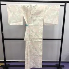 Y3298　夏着物　紬　お召　かわいい　おしゃれ