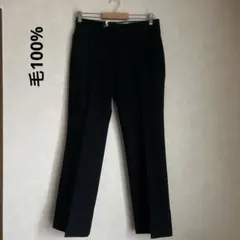 メンズ スラックス ブラック 毛100%