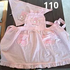 My Melody エプロン バンダナ付き 110cm　子供用　ピンク　マイメロ