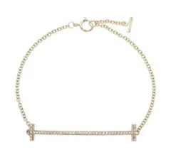 R2795 ティファニー K18PG×ダイヤ Tスマイル ブレスレット