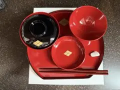 お食い初め用 赤黒器セット