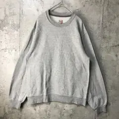 B864古着　トレーナー　スウェット　グレー　無地　90s Y2K