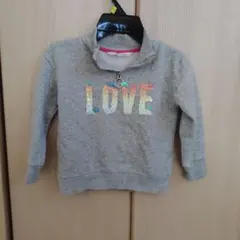 H&M グレー LOVE刺繍 トレーナー