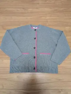 【新品】ダブルニットコントラストカーディガン