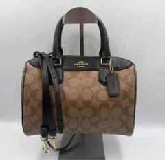【極美品】COACH コーチ シグネチャー ミニボストン ショルダーバッグ