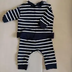 西松屋　ボーダー　ネイビー　セットアップ　60 70