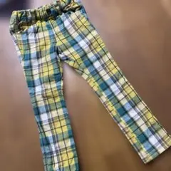 110cm チェック柄 ロングパンツ
