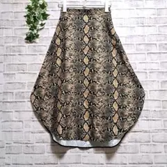 【ディレクトワール】 パイソン柄スカート ロングスカート 透け感なし  Sサイズ