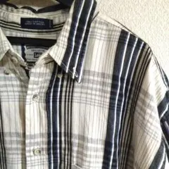 Lee 半袖チェックシャツ コットン100% 白✕黒 古着のサムネイル