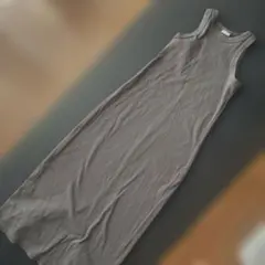 グレー リブキャミワンピース ノースリーブGU