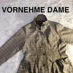 VORNEHME DAME 薄生地コート ベージュ チェック Lサイズのサムネイル