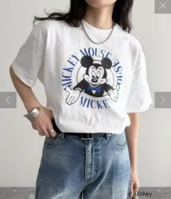 ミッキーマウス プリント Tシャツ ホワイト