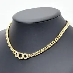 vintage Dior gold chain necklace stones